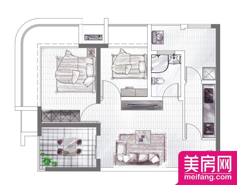 6号栋K户型(售罄)2室2厅0厨1卫 73.03㎡ 6号栋K户型(售罄)2室2厅0厨1卫 73.03㎡