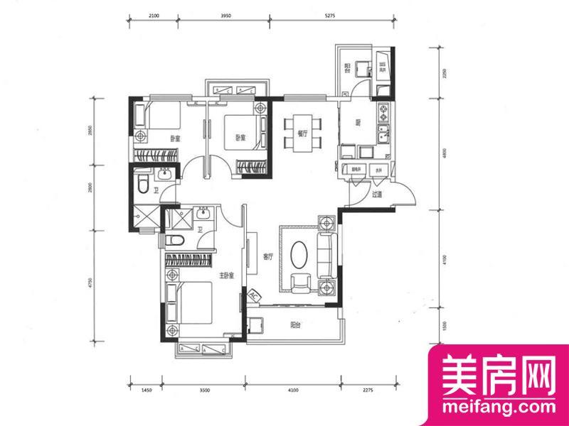 1号栋101-106户型 3室2厅1厨2卫 123.00㎡ 1号栋101-106户型 3室2厅1厨2卫 123.00㎡