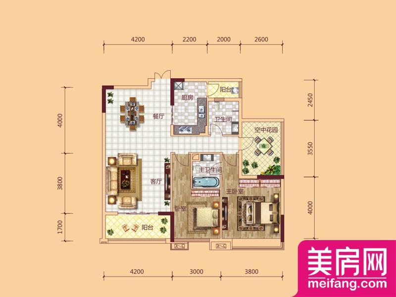 9号栋B1户型 2室2厅1厨2卫 113.00㎡ 9号栋B1户型 2室2厅1厨2卫 113.00㎡