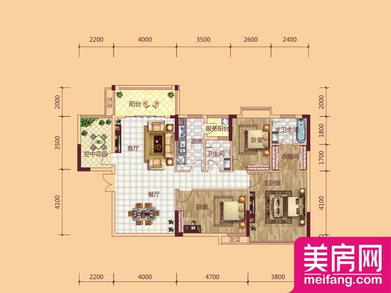 10号栋A7(B2)户型 3室2厅1厨2卫 122.00㎡ 10号栋A7(B2)户型 3室2厅1厨2卫 122.00㎡