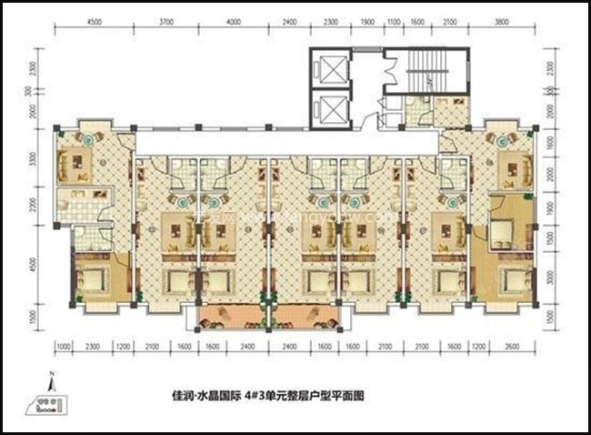 水晶国际4#3单元户型平面图