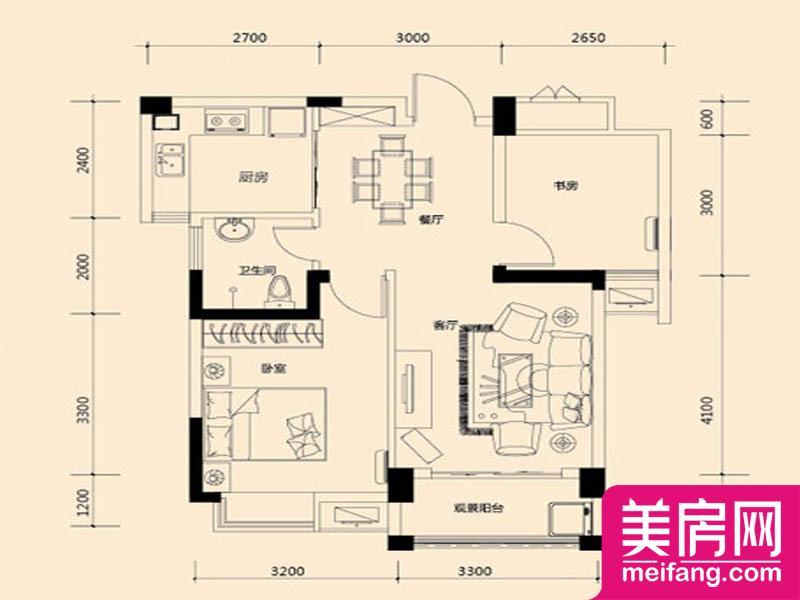 A2户型 2室2厅1厨1卫 78.54㎡ A2户型 2室2厅1厨1卫 78.54㎡