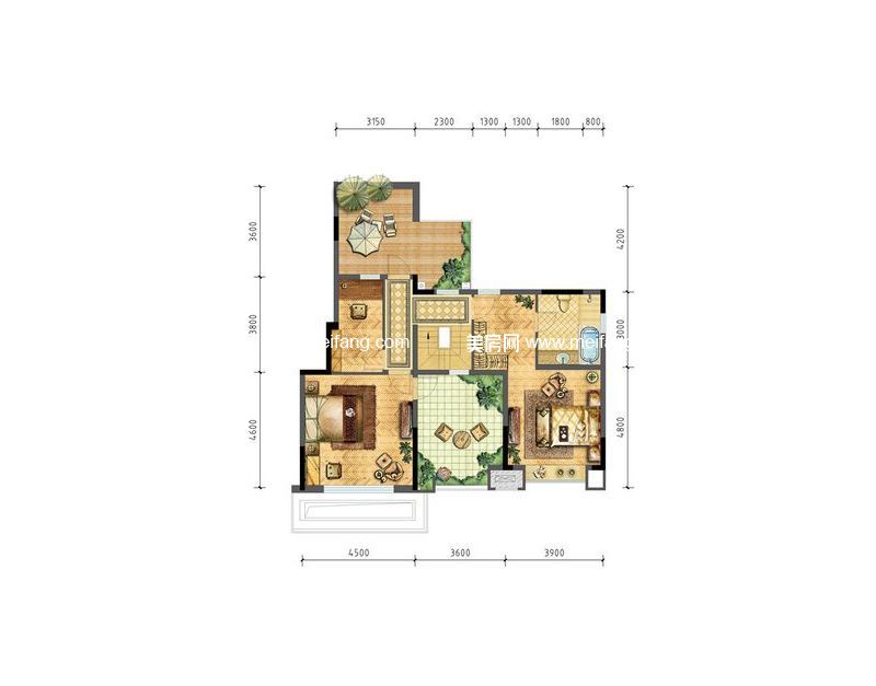 洋房跃层户型(上层) 2室1厅1卫--厨 77.00㎡ 洋房跃层户型(上层) 2室1厅1卫--厨 77.00㎡
