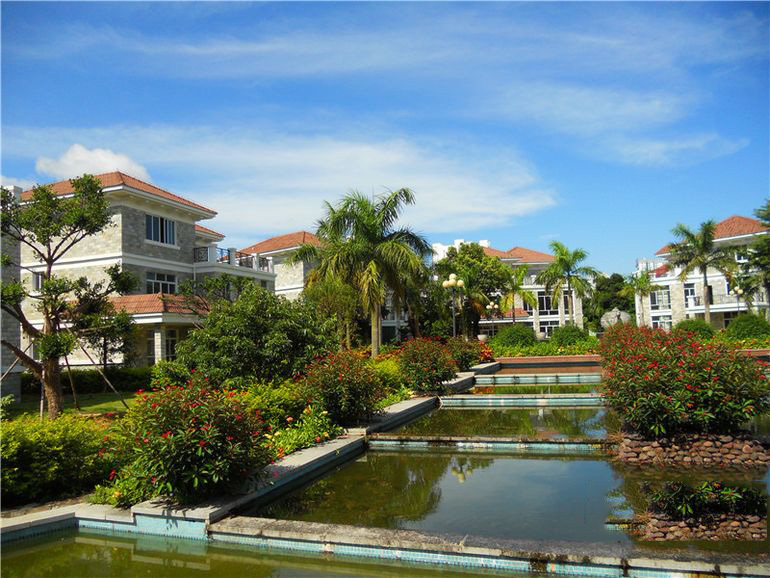 棕榈泉花园别墅 中心花园实景图