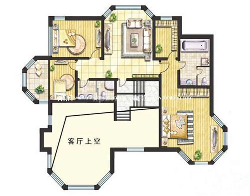 A二层平面L2-3室3厅1厨2卫266