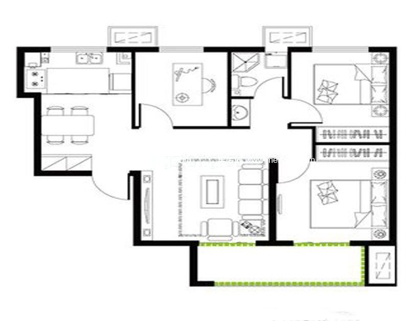 A10-三室两厅一卫-88m²
