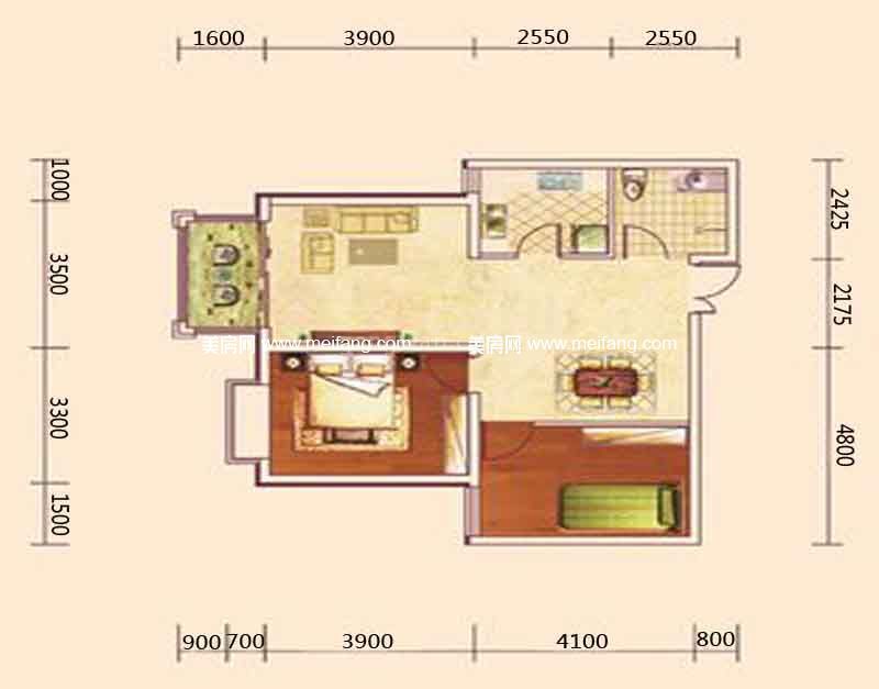 D 两室两厅 88m²