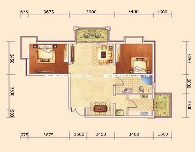 G 两室两厅 91m²