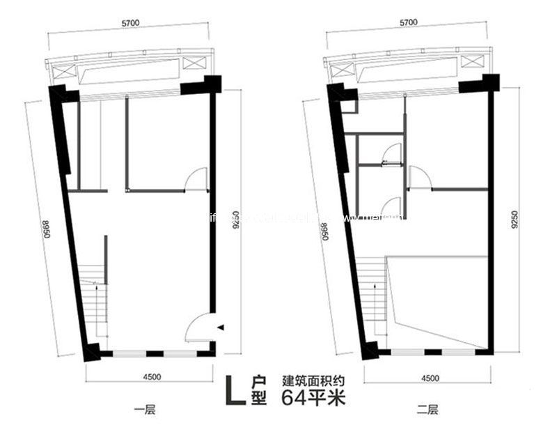 北京城建北京密码 L户型1室1厅1厨1卫64平米