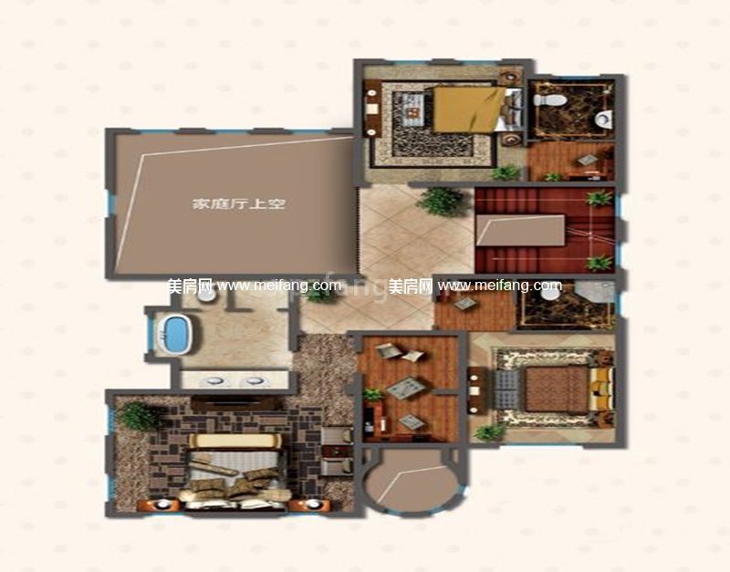 梅尚国际住区 独栋别墅DS1户型二层3室1厅0厨2卫547㎡