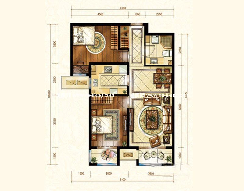 B1户型 2室1厅1卫 约78.00m² B1户型 2室1厅1卫 约78.00m²