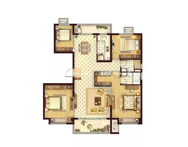 碧桂园·嘉南首府 C户型4室2厅2卫1厨 140