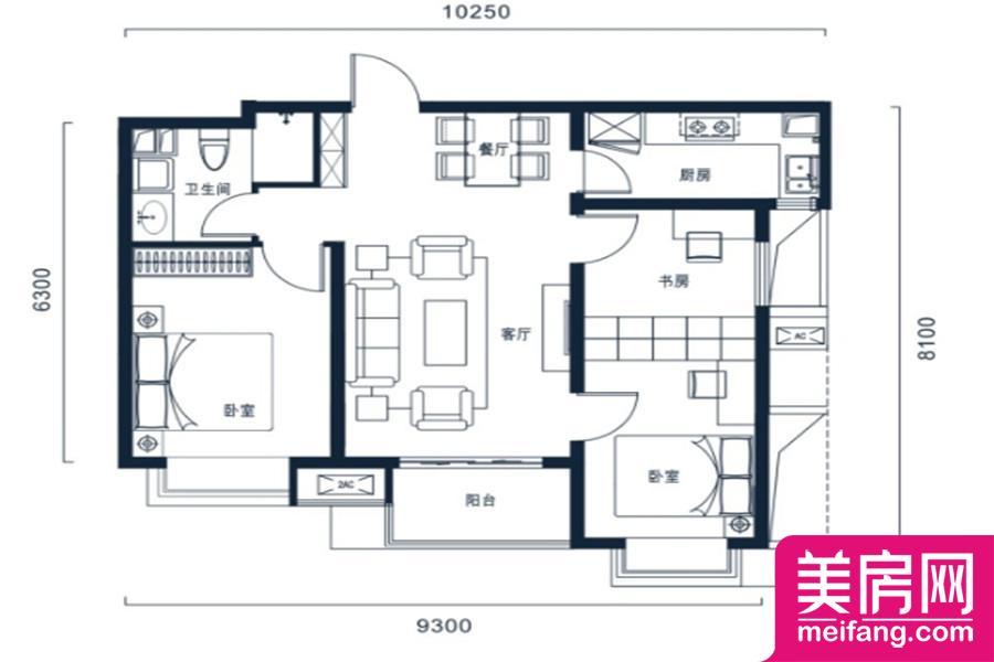 90平户型 3室2厅1厨1卫 90.00㎡ 90平户型 3室2厅1厨1卫 90.00㎡