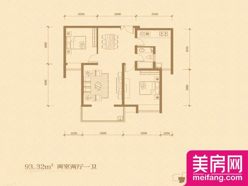 6、7号楼93.32平 2室2厅1厨1卫 93.32㎡ 6、7号楼93.32平 2室2厅1厨1卫 93.32㎡