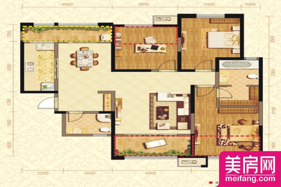 4#、7#楼B8户型 3室2厅1厨2卫 123.00㎡ 4#、7#楼B8户型 3室2厅1厨2卫 123.00㎡
