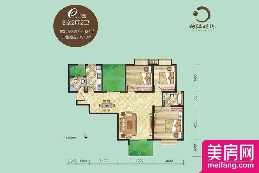 4-7号楼C户型 3室2厅1厨2卫 124.00㎡ 4-7号楼C户型 3室2厅1厨2卫 124.00㎡