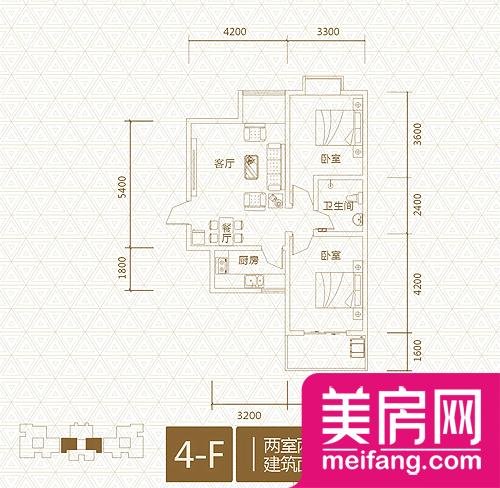 4-F户型 2室2厅1厨1卫 78.00㎡ 4-F户型 2室2厅1厨1卫 78.00㎡
