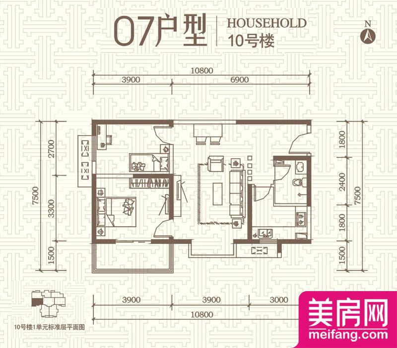 10号楼07户型 2室2厅1厨1卫 88.10㎡ 10号楼07户型 2室2厅1厨1卫 88.10㎡