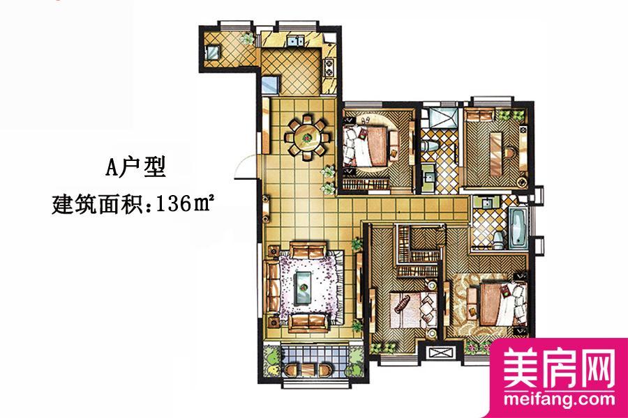 10号楼A户型 4室2厅1厨2卫 136.00㎡ 10号楼A户型 4室2厅1厨2卫 136.00㎡