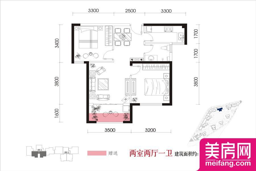 2号楼75.70平 2室2厅1厨1卫 75.70㎡ 2号楼75.70平 2室2厅1厨1卫 75.70㎡