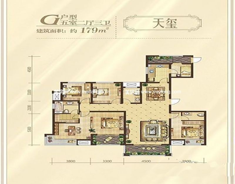 G户型 5室2厅1厨3卫 179.00㎡ G户型 5室2厅1厨3卫 179.00㎡