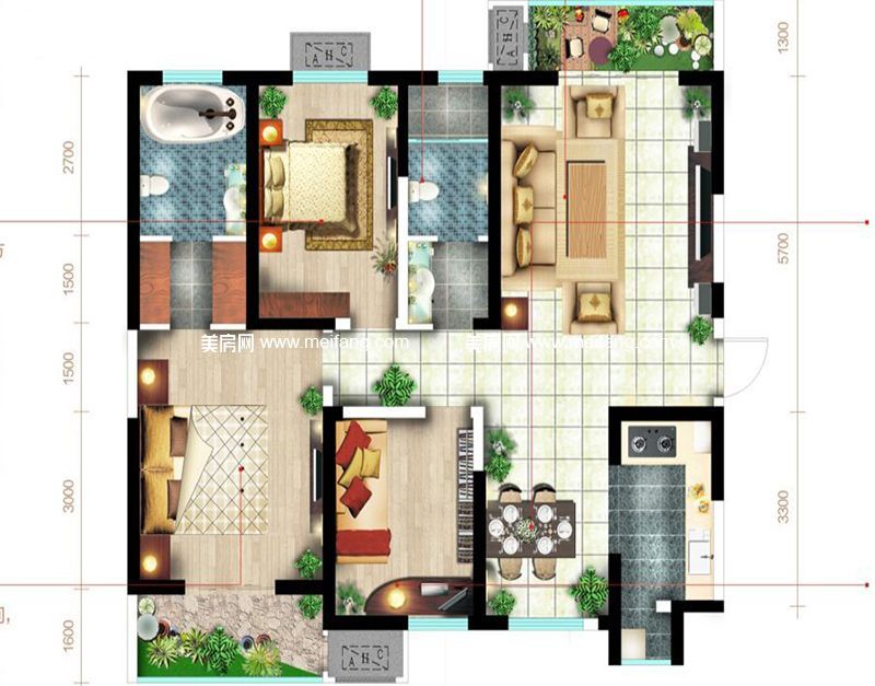 142平米户型 3室2厅2卫 142㎡ 142平米户型 3室2厅2卫 142㎡