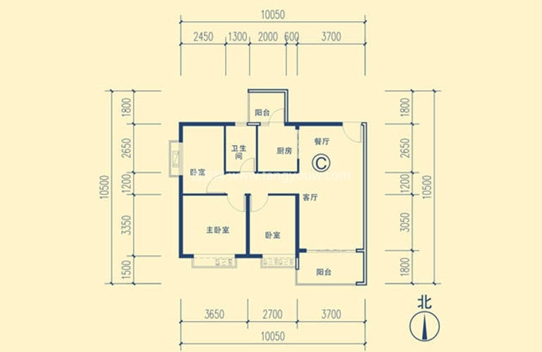 25号楼C户型 3室2厅1卫1厨 93㎡ 25号楼C户型 3室2厅1卫1厨 93㎡