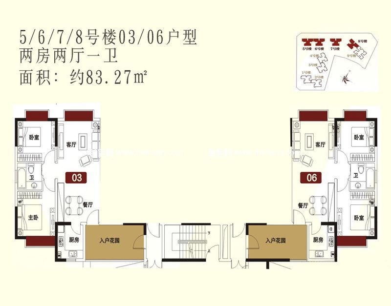 5、6、7、8号楼03、06户型 5、6、7、8号楼03、06户型
