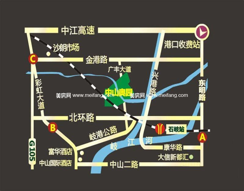 中山奥园 交通图