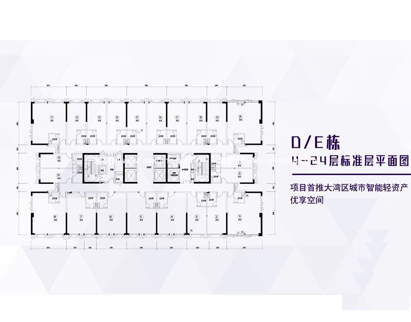 D、E栋4-24层标准层平面图 D、E栋4-24层标准层平面图