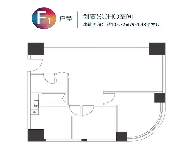 F1户型 约105.72㎡ F1户型 约105.72㎡