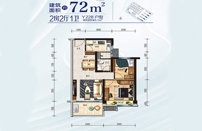 72㎡精装小洋房|桂林碧桂园新品户型赏析