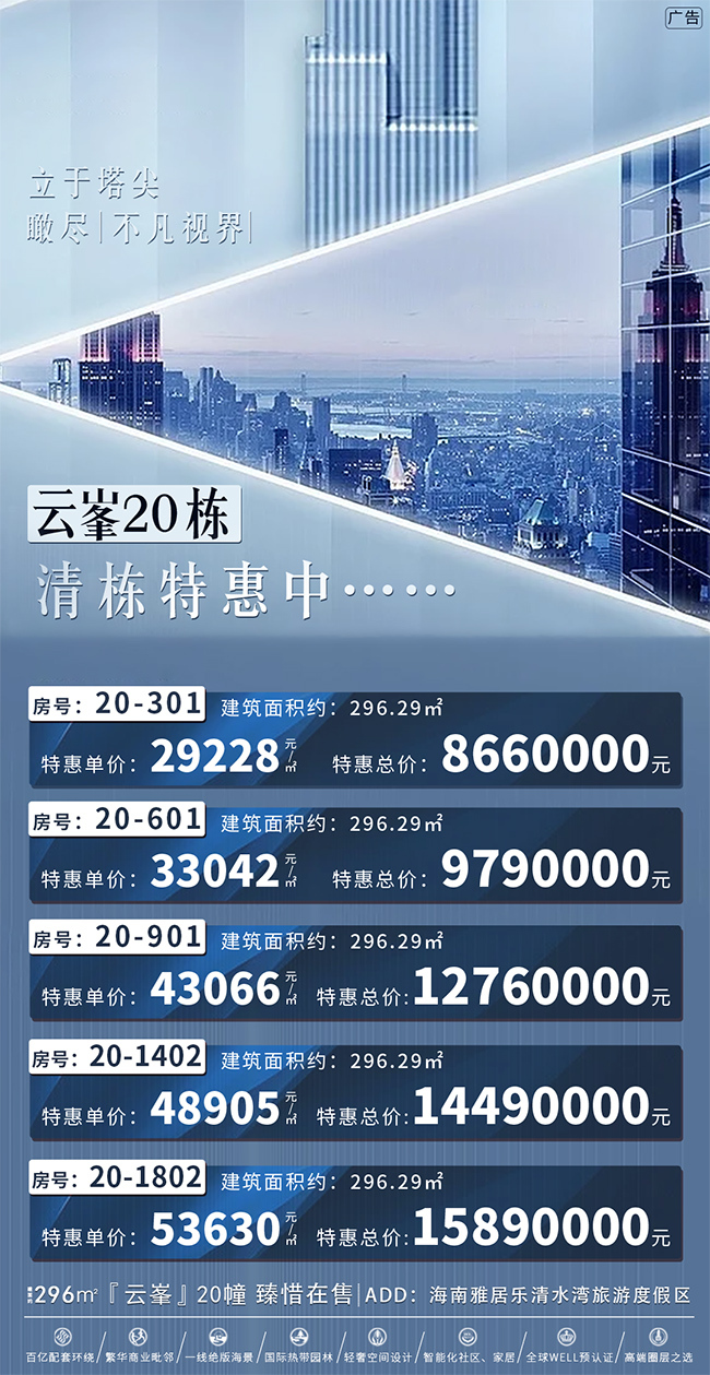 雅居乐清水湾云峯组团特惠详情