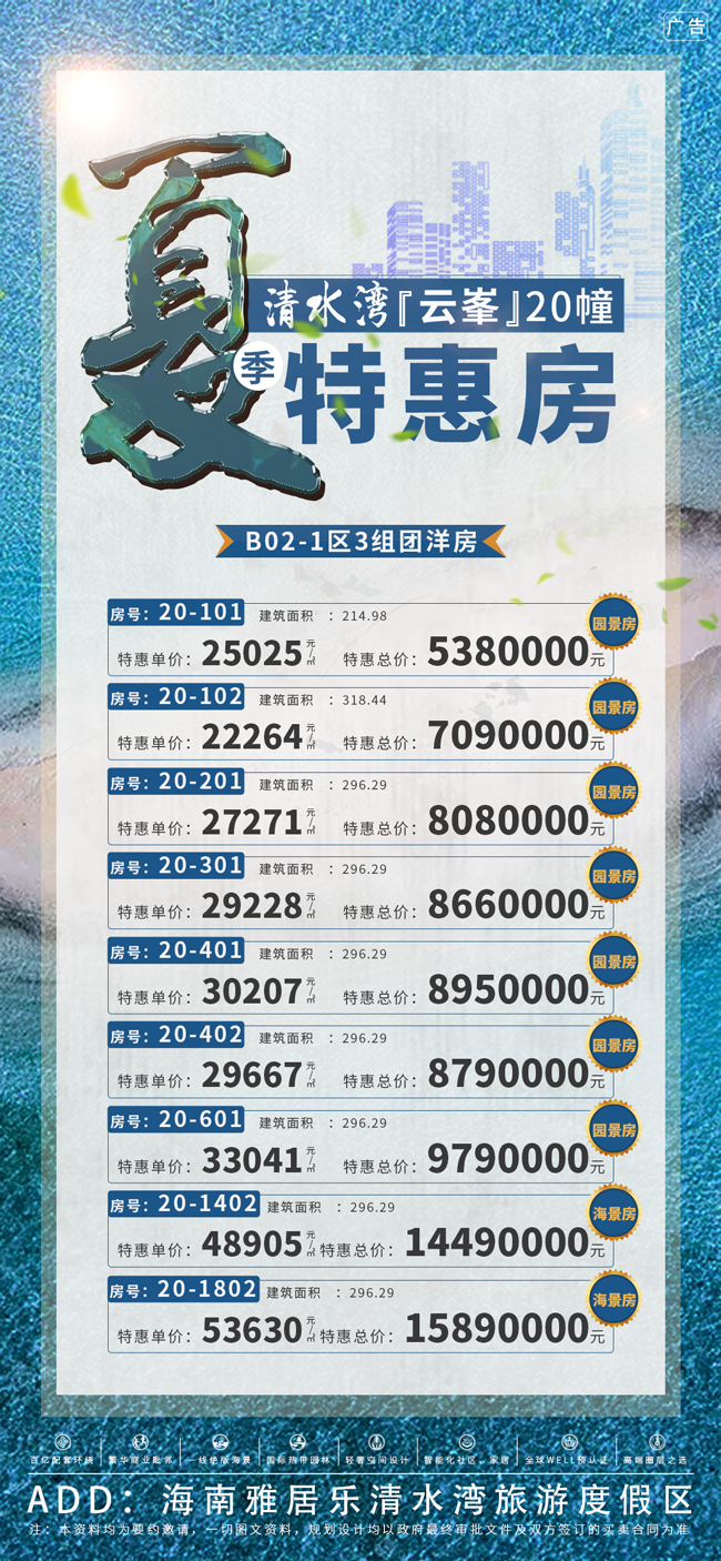 雅居乐清水湾云峯组团特惠详情 雅居乐清水湾云峯组团特惠详情