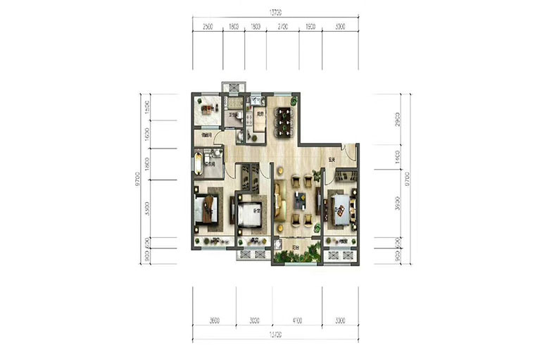 保集·蓝郡 把边户型3室2厅2卫139㎡