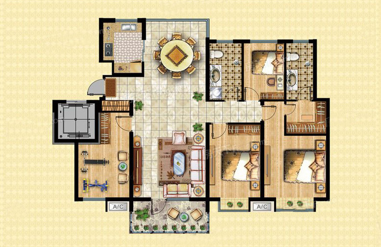 4房2厅1厨2卫 建面139.40㎡ 4房2厅1厨2卫 建面139.40㎡