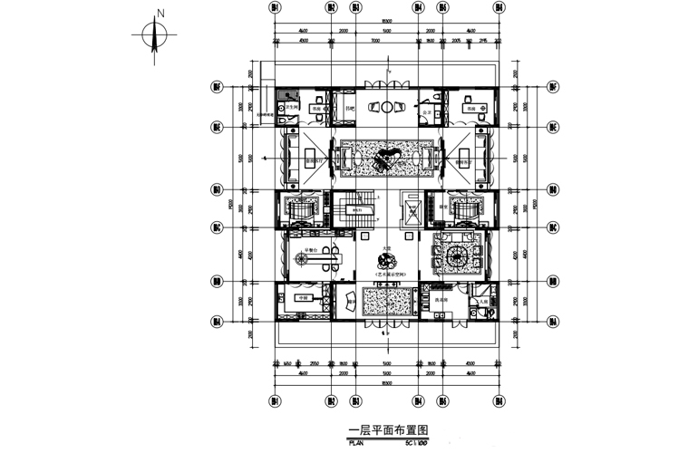 碧桂园中央半岛艺境 B户型 一层平面布置图