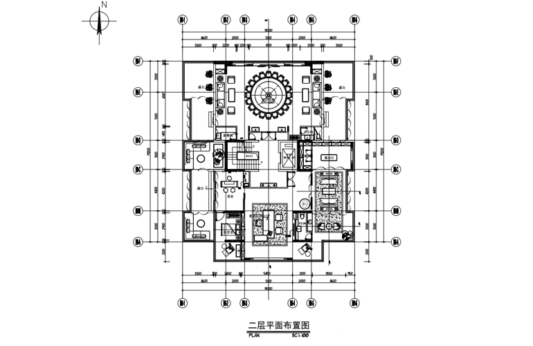 碧桂园中央半岛艺境 B户型 二层平面布置图