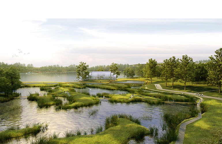 中国铁建未来城幸福河湿地公园效果图