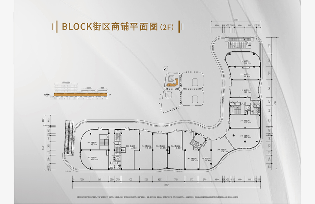 世茂三亚国际金融中心 block街区2F商铺平面图
