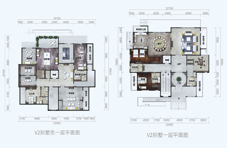 V2别墅 建筑面积1245-1249㎡