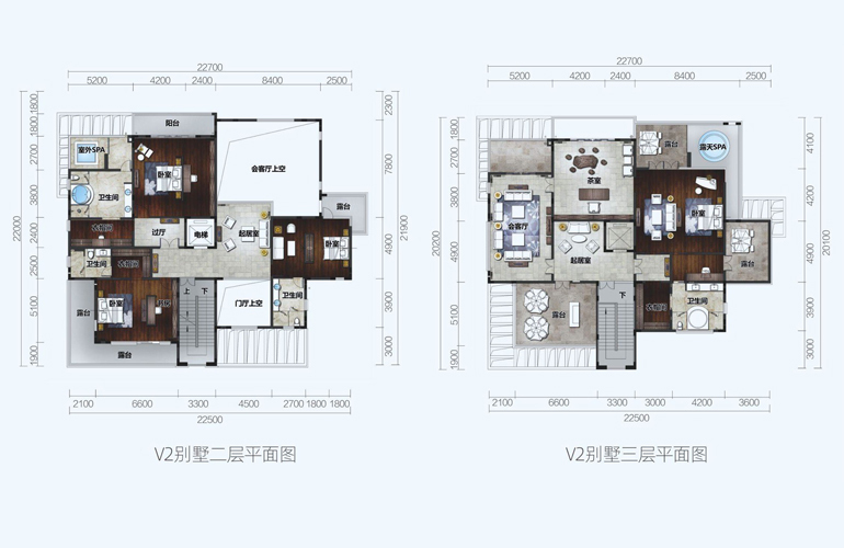 V2别墅 建筑面积1245-1249㎡