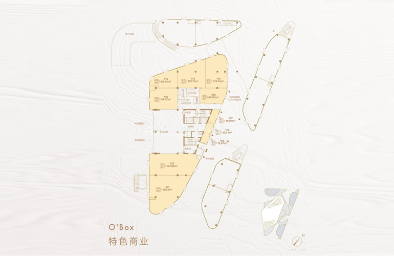 华侨城欢乐东岸 O'Box 1层平面图