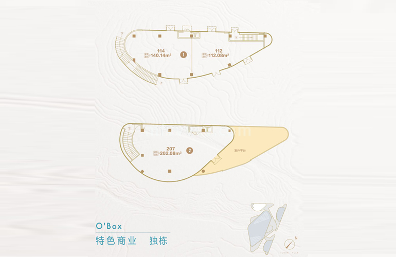 华侨城欢乐东岸 O'Box3独栋商业平面图