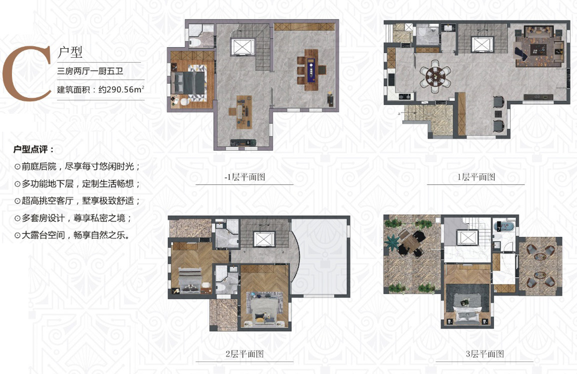 C户型  建面290㎡