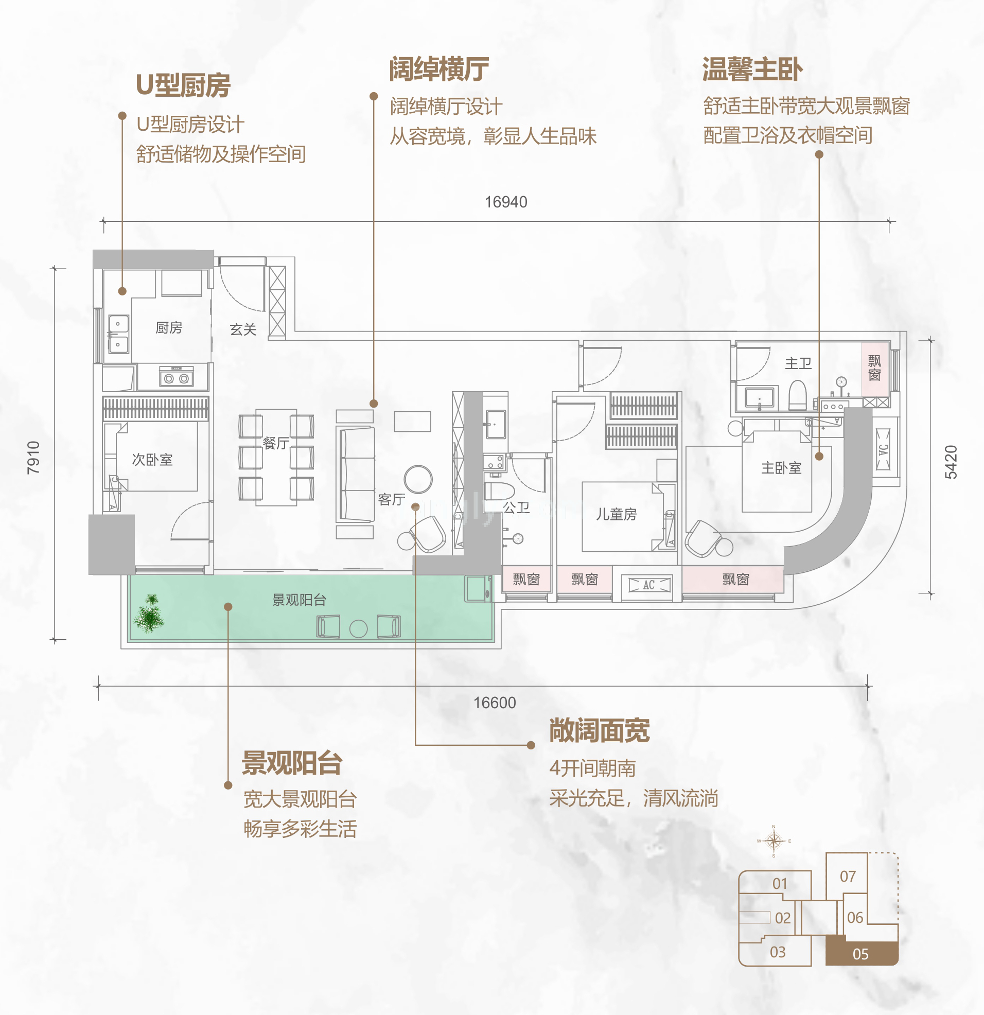 同康江语海 高层 A-05户型 3房2厅2卫 建筑面积117㎡ 