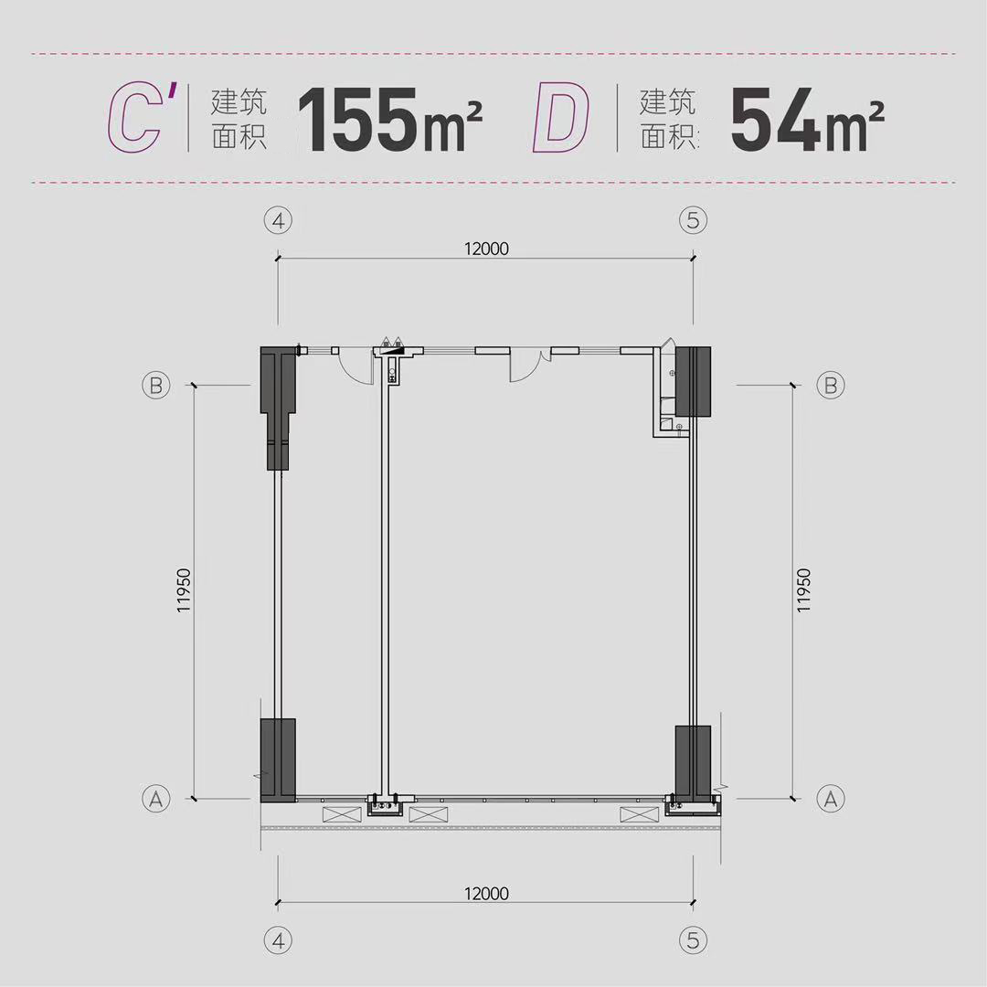 商业办公 C‘户型 建面155平