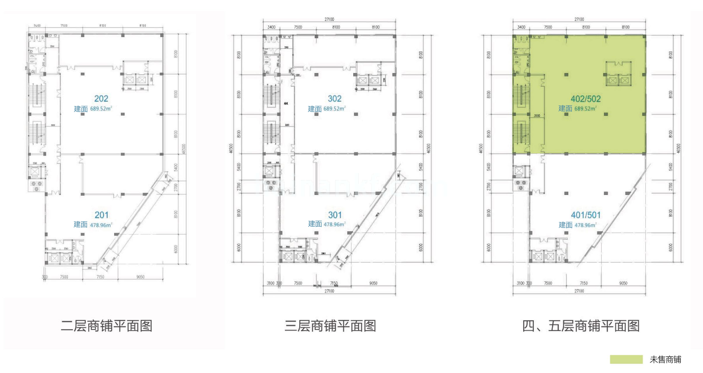 龙昆悦城 独立商业 二至五层平面图
