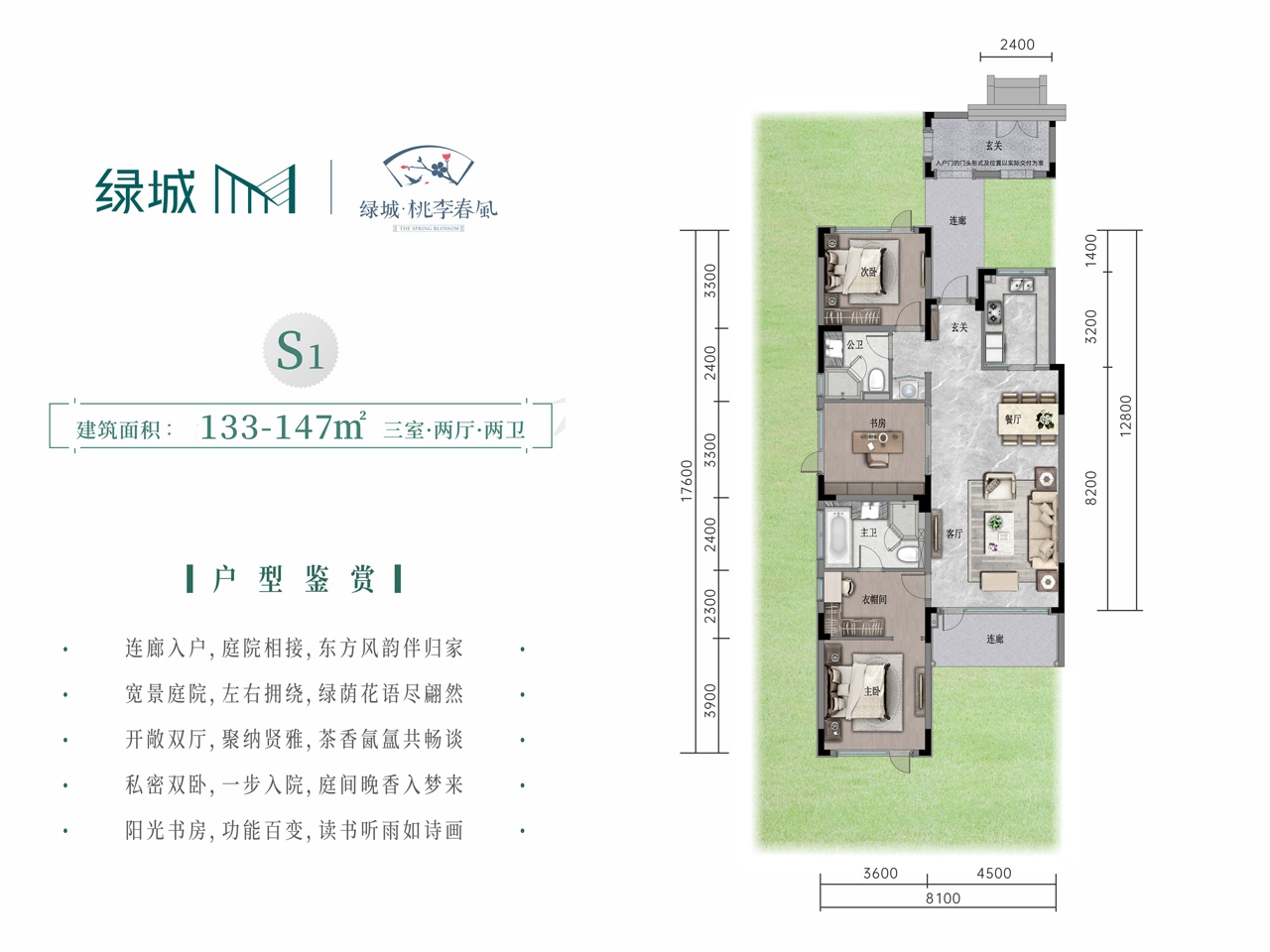 叠墅 S1户型 建面133-147㎡