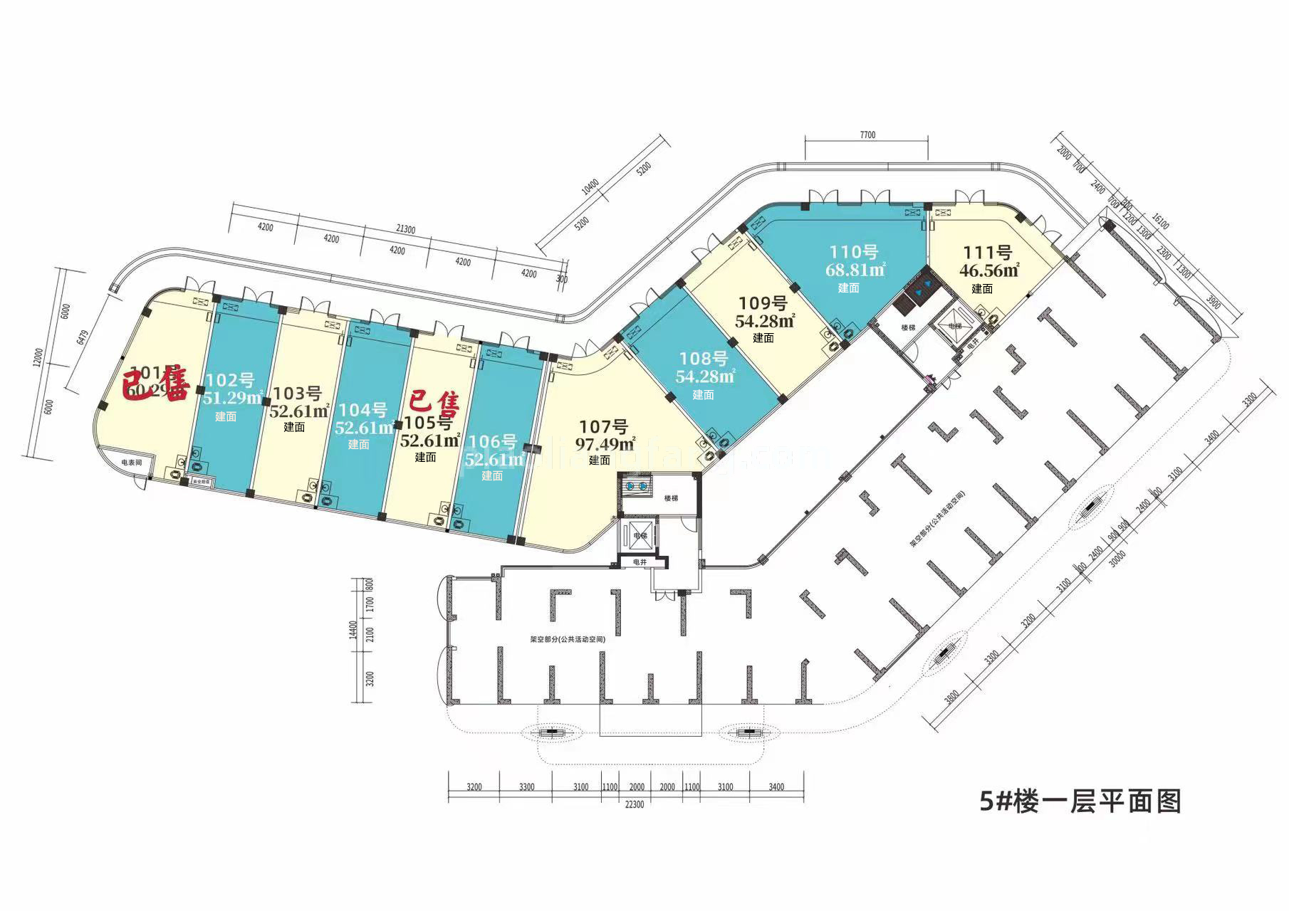 银滩天玺 底商 5# 建面46-97㎡